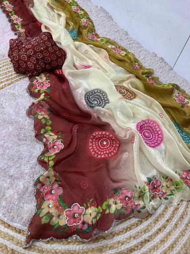 Vinayak digital floral print wholesale saree shops in surat